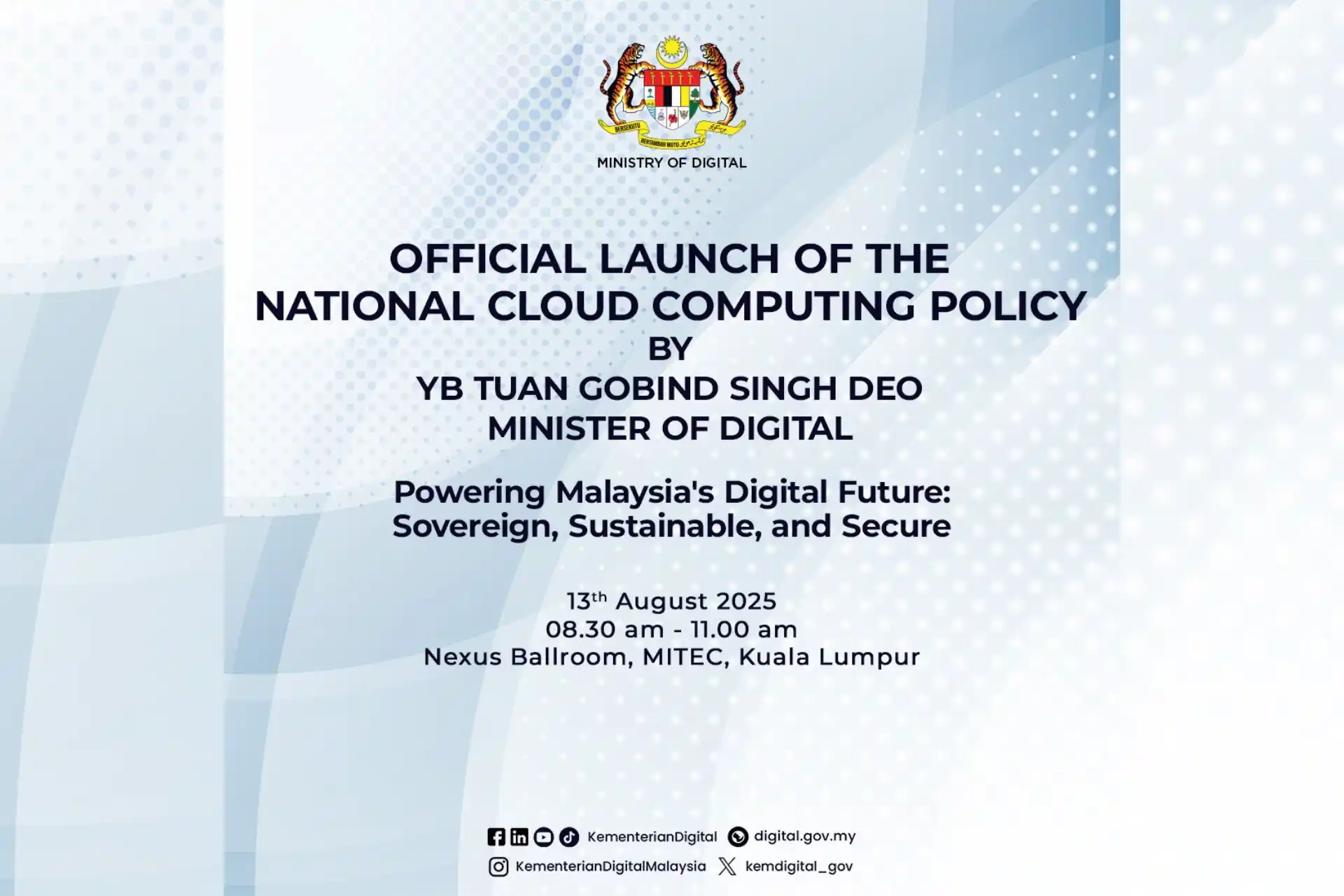  Jom ke Majlis Peluncuran Dasar Pengkomputeran Awan Negara 